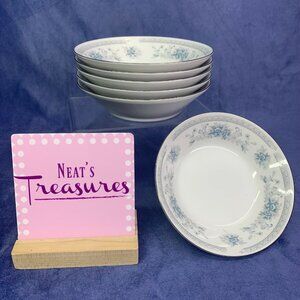 American Limoges Salem BRIDAL BOUQUET Floral Porcelain Fruit Dessert Bowl Set 6